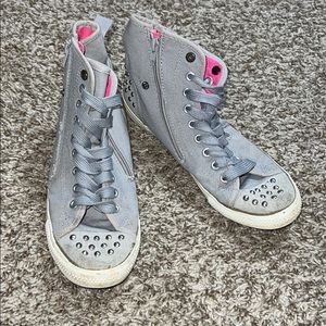 High Top Gray Sneakers.